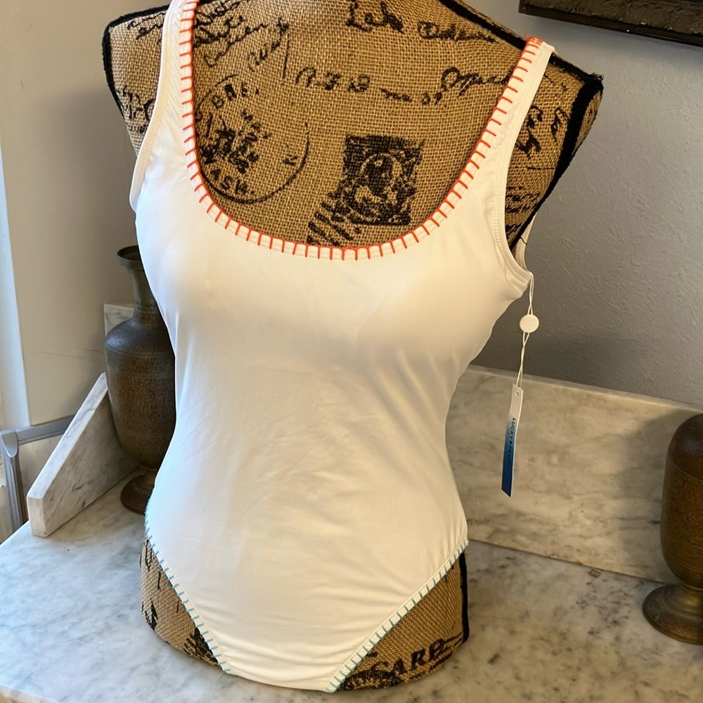 New Lucky Brand White One Piece With Color Trim!! NWT’s!!